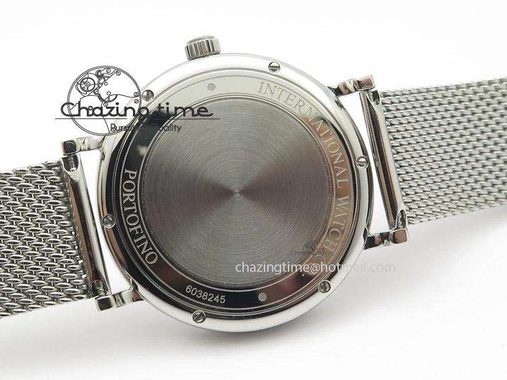 MIROTIME 0116 Portofino SCHAFFHAUSEN SS MKF 1:1 Best Edition White Dial On Mesh Bracelet A TravelReady 7341